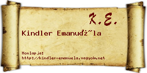 Kindler Emanuéla névjegykártya